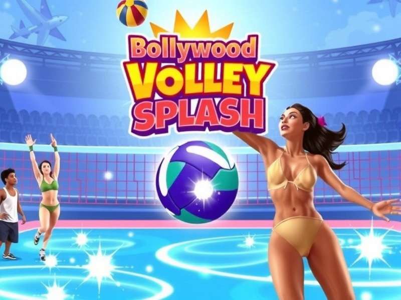 Main Screen of Bollywood Volley Splash showing vibrant stadium and players Bollywood Volley Splash Game Main Screen